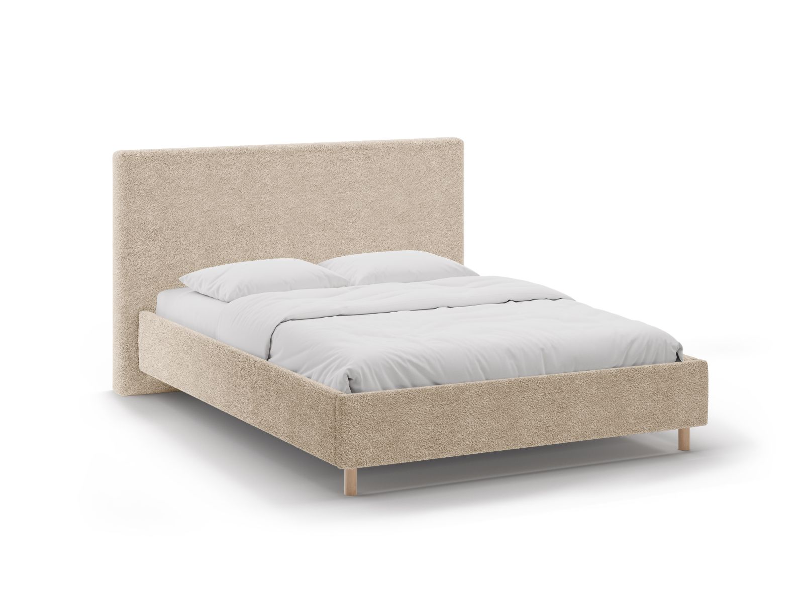 Boucle Storage Bed with Headboard, "Eloise", 170x220x110