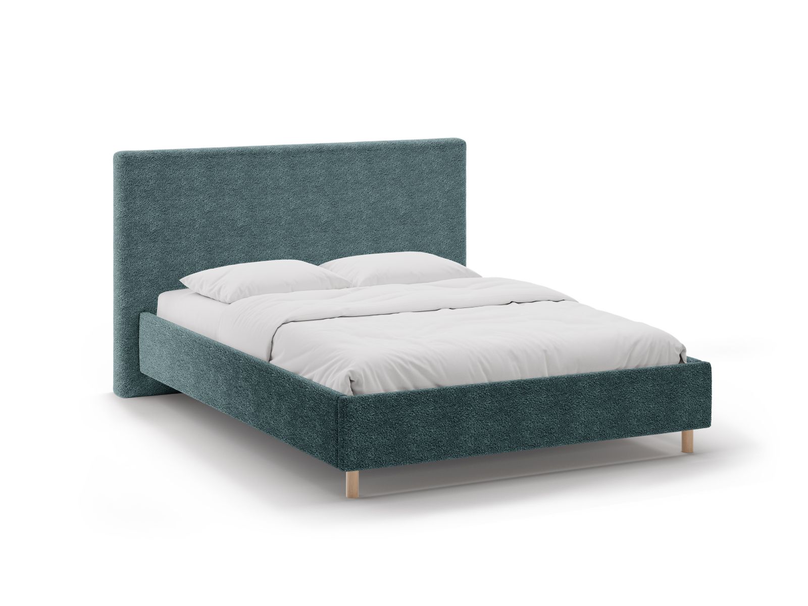 Boucle Storage Bed with Headboard, "Eloise", 170x220x110