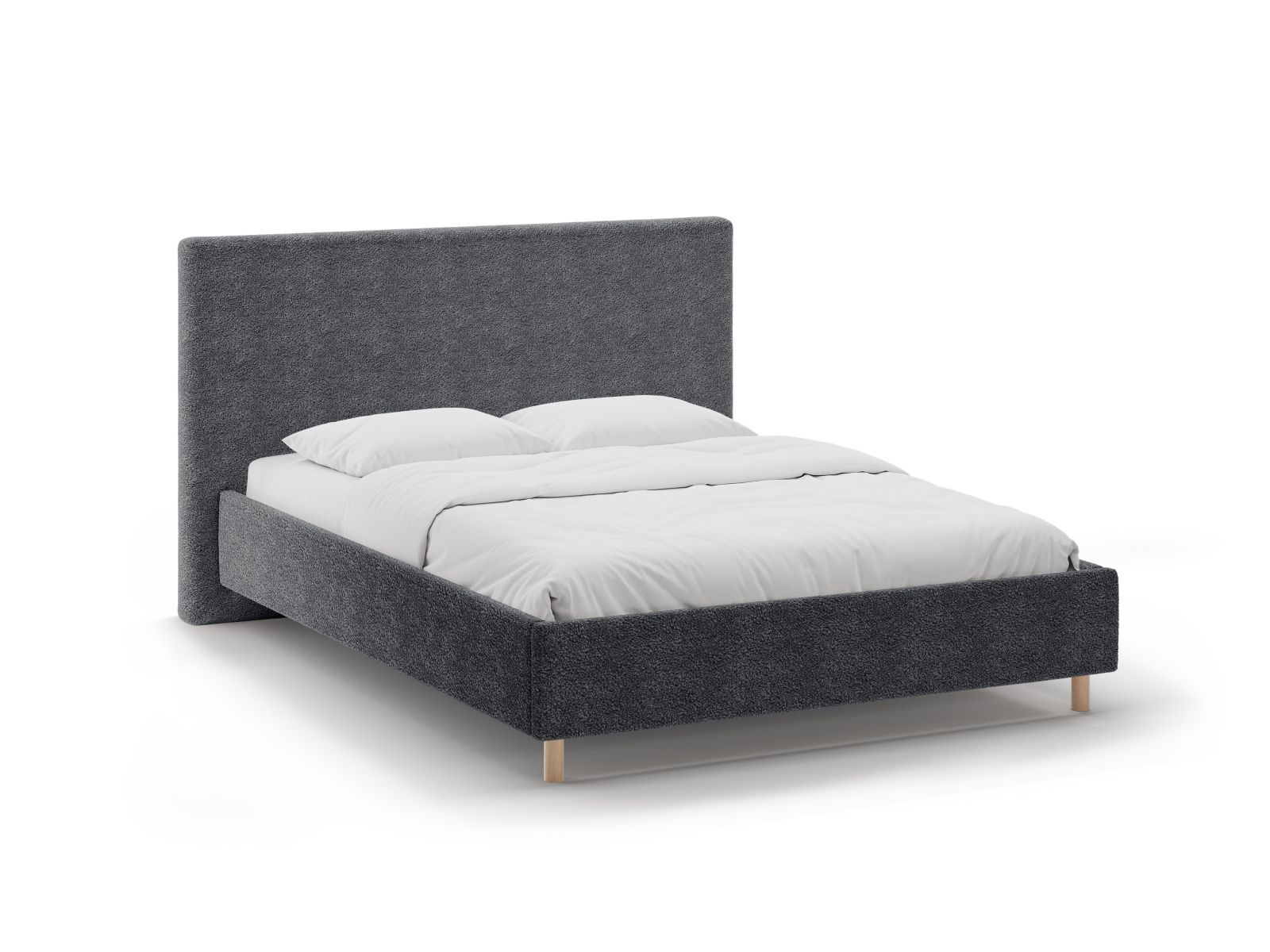 Boucle Storage Bed with Headboard, "Eloise", 170x220x110