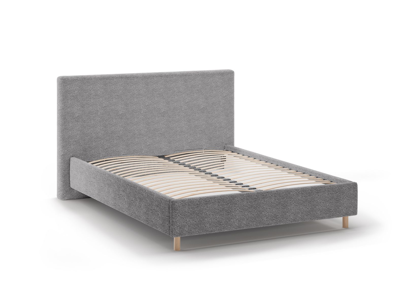 Boucle Storage Bed with Headboard, "Eloise", 170x220x110