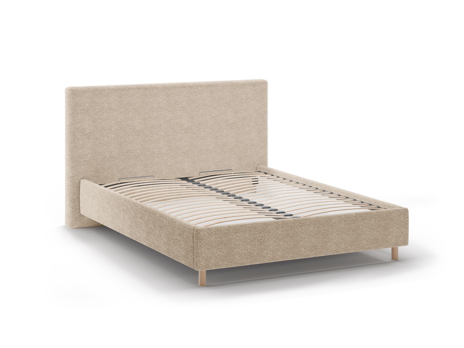 Boucle Storage Bed with Headboard, "Eloise", 190x220x110