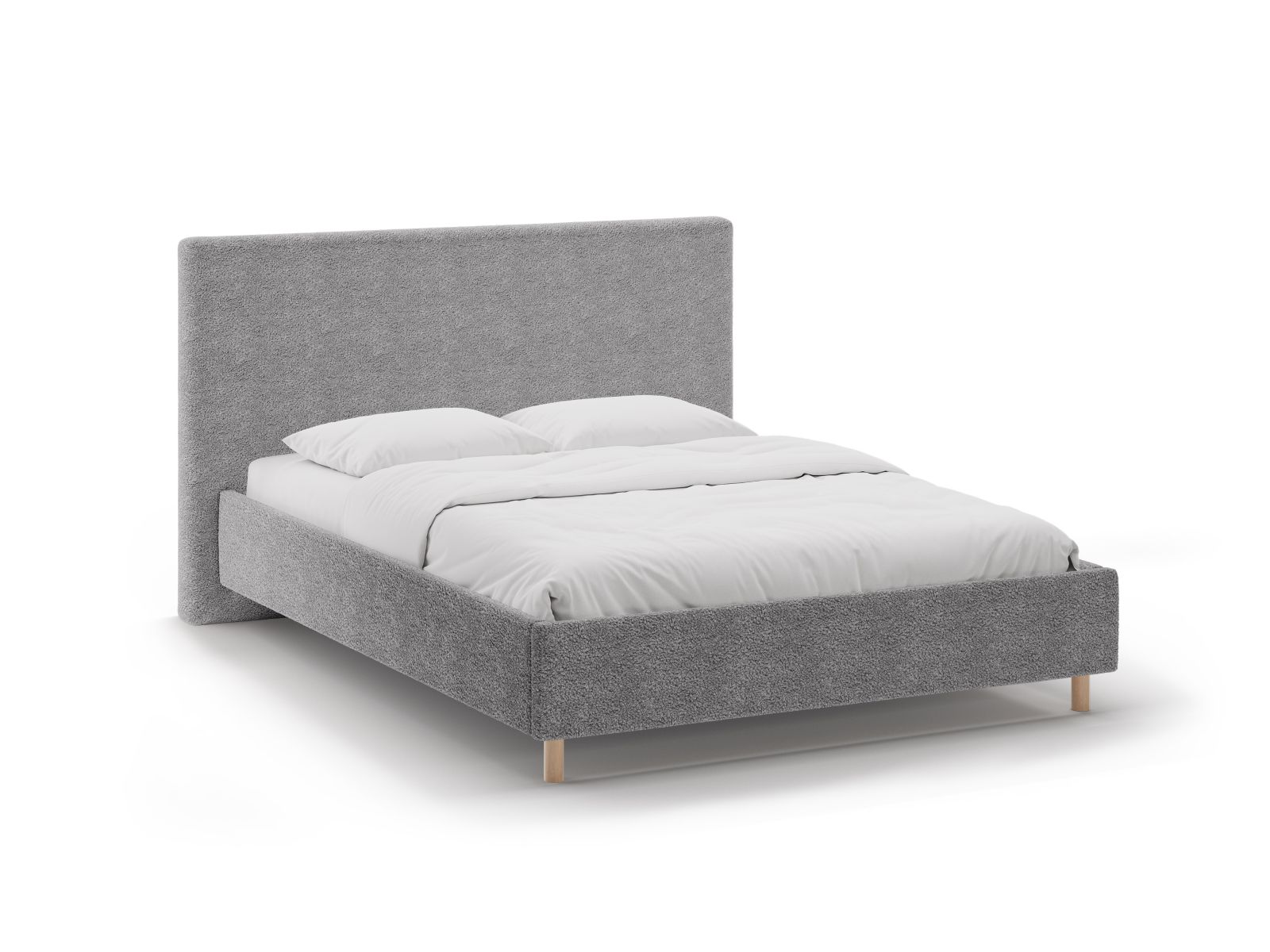 Boucle Storage Bed with Headboard, "Eloise", 190x220x110