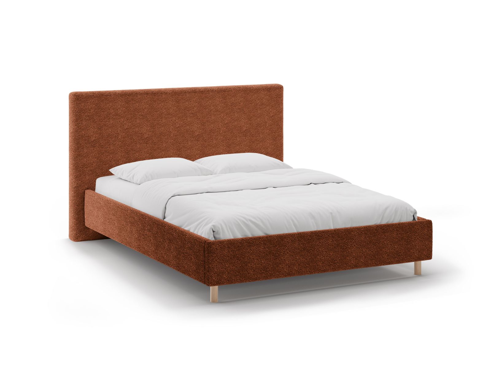 Boucle Storage Bed with Headboard, "Eloise", 190x220x110