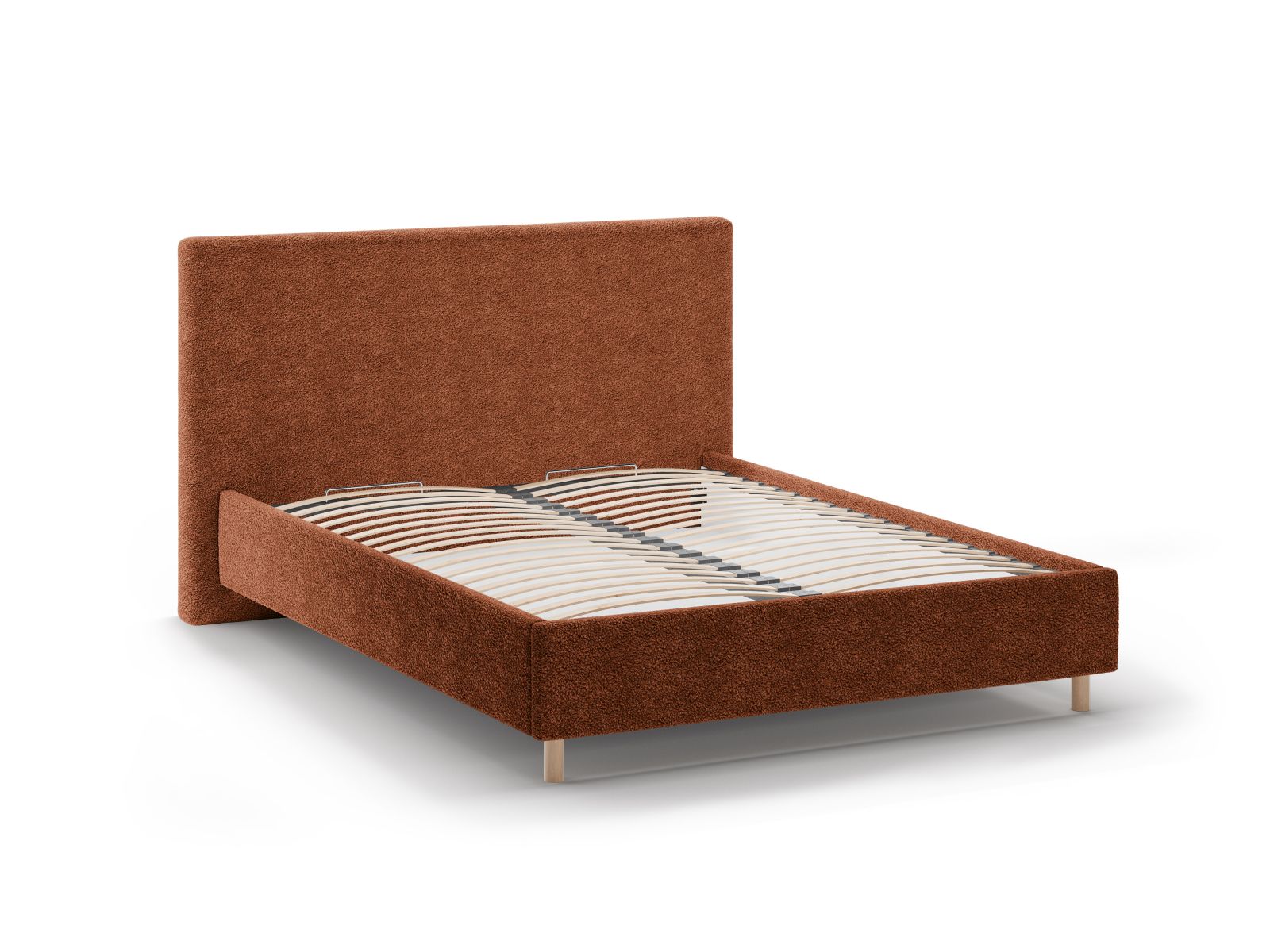 Boucle Storage Bed with Headboard, "Eloise", 190x220x110