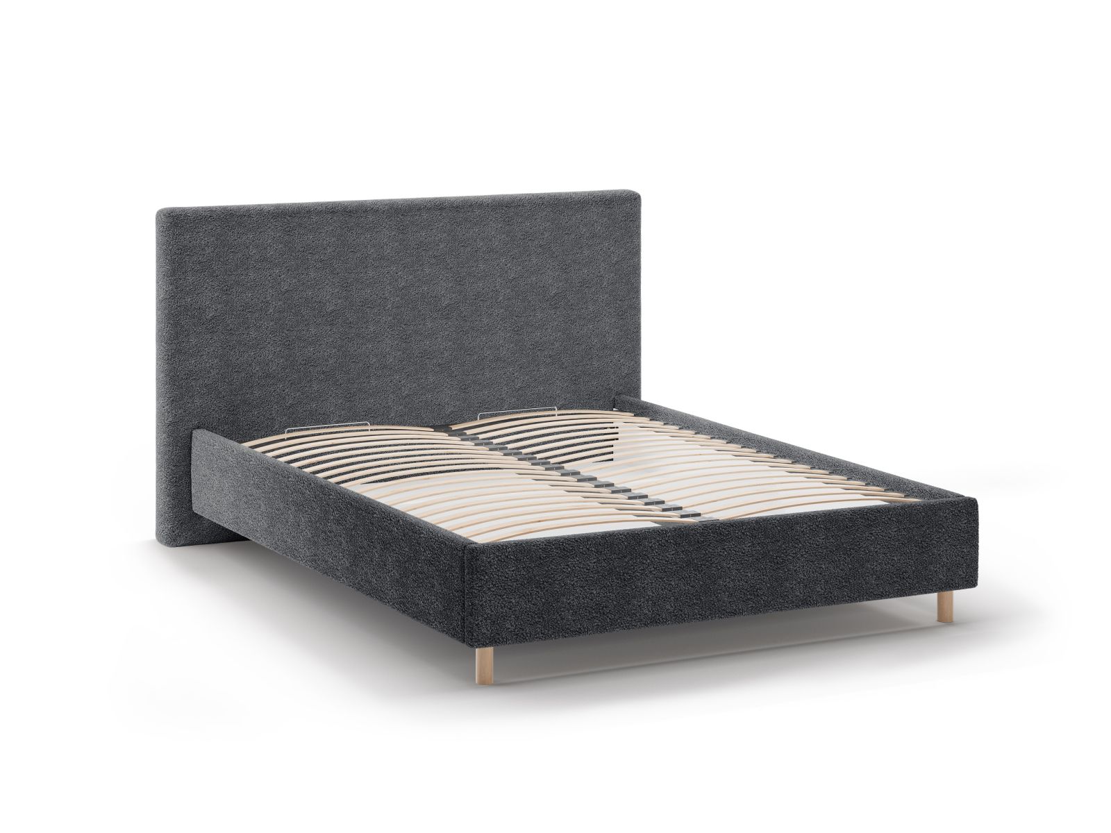 Boucle Storage Bed with Headboard, "Eloise", 210x220x110