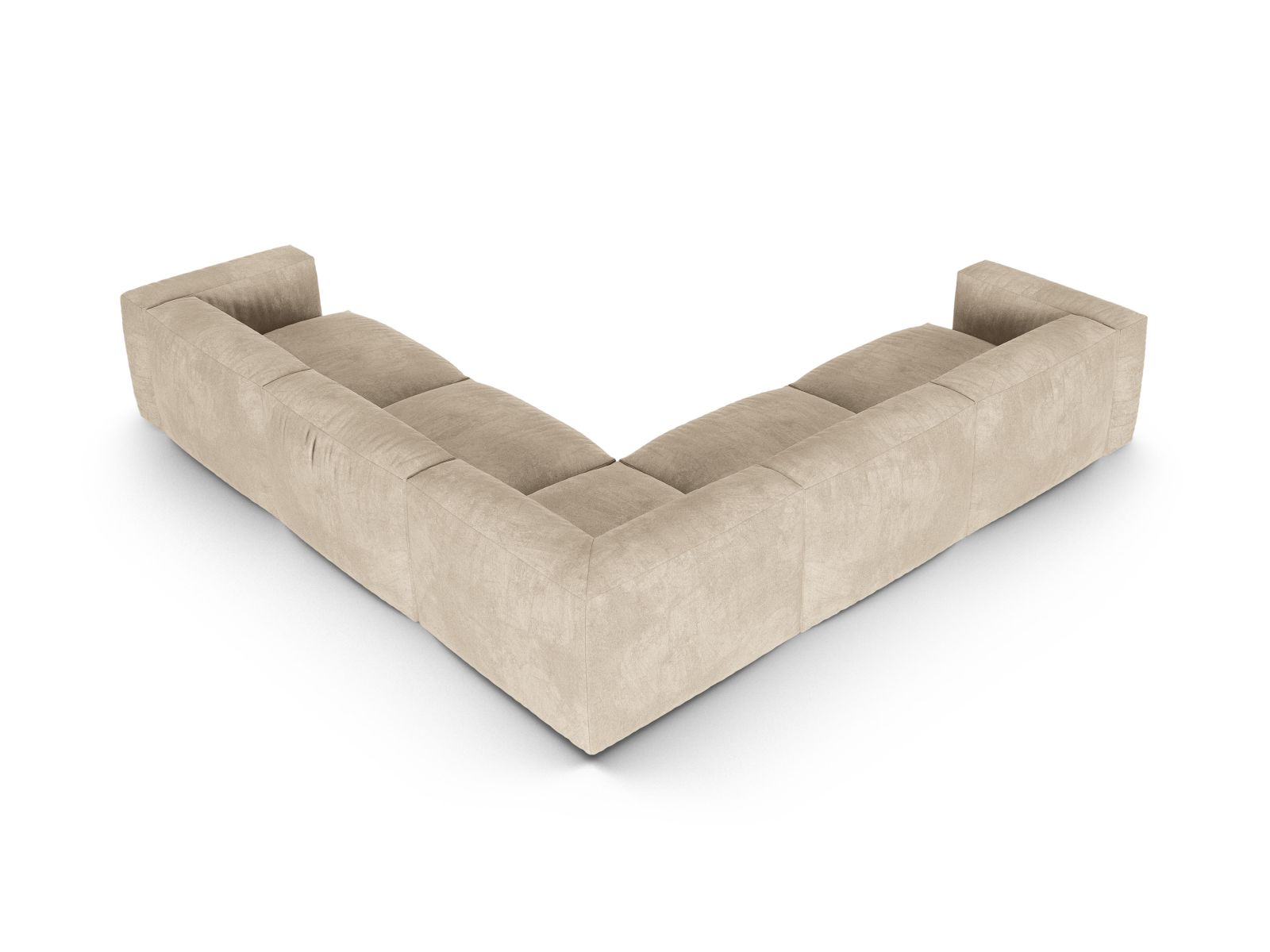 Velvet Symmetrical Modular Corner Sofa XL, "Martina", 5 Seats, 330x330x75