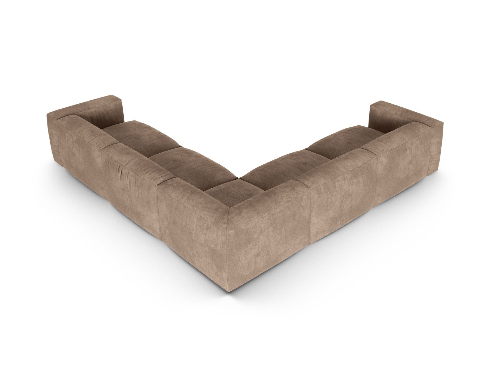 Velvet Symmetrical Modular Corner Sofa XL, "Martina", 5 Seats, 330x330x75
