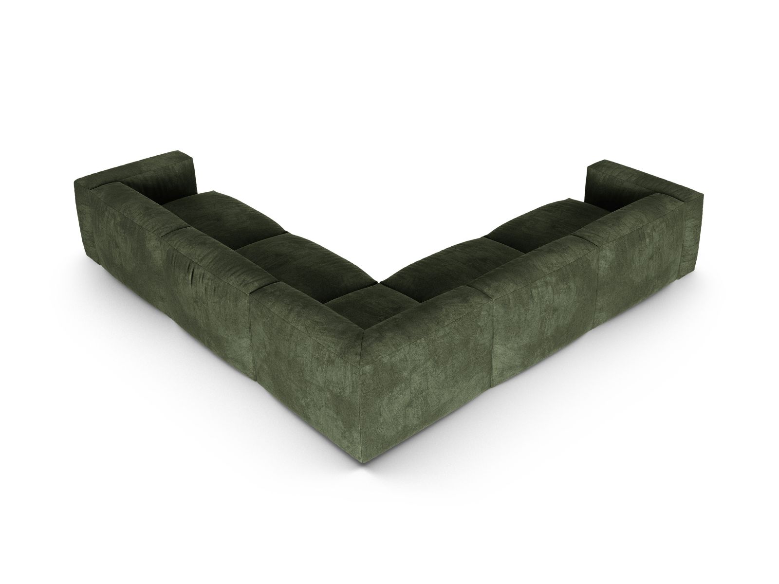 Velvet Symmetrical Modular Corner Sofa XL, "Martina", 5 Seats, 330x330x75