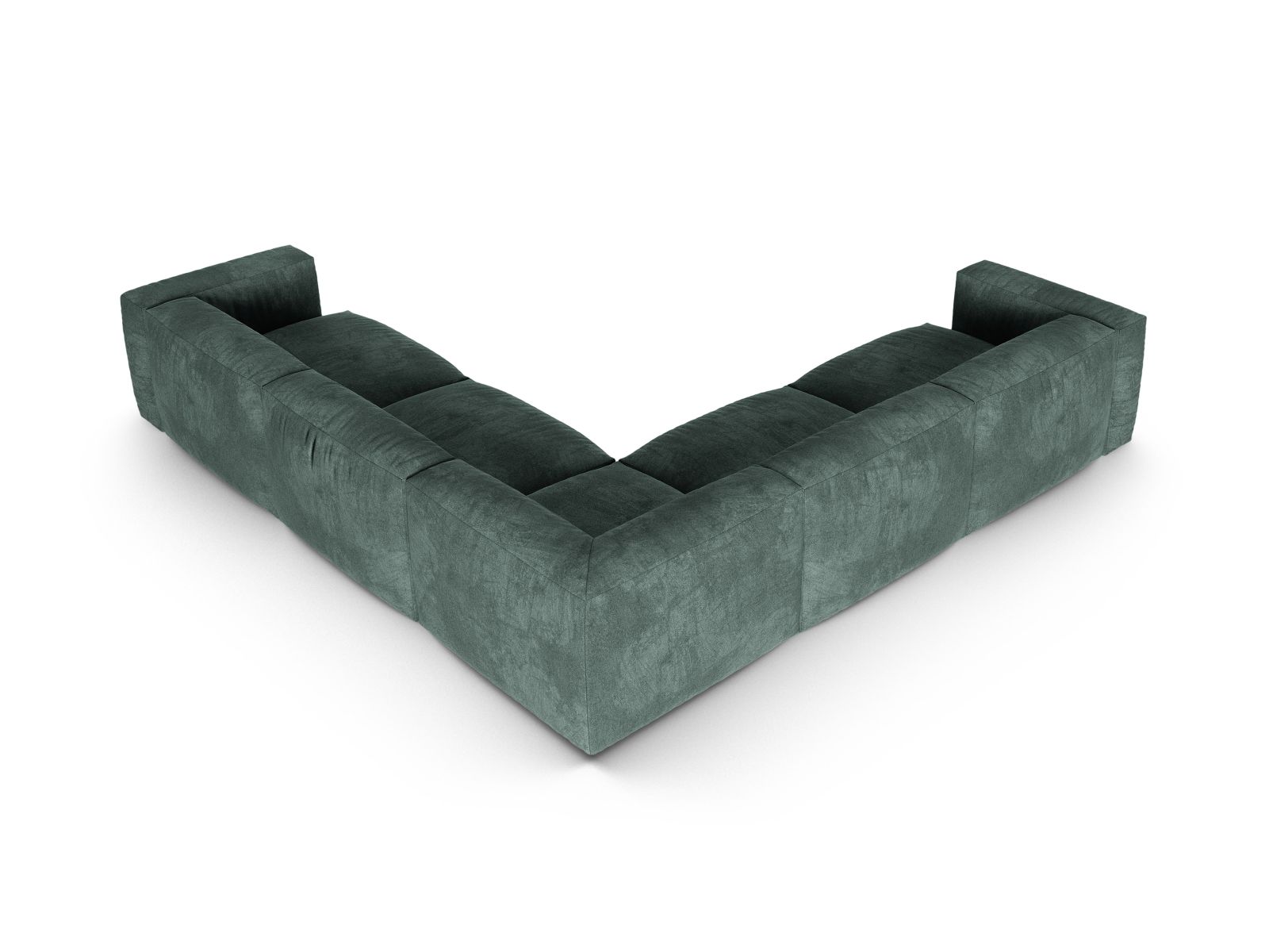Velvet Symmetrical Modular Corner Sofa XL, "Martina", 5 Seats, 330x330x75