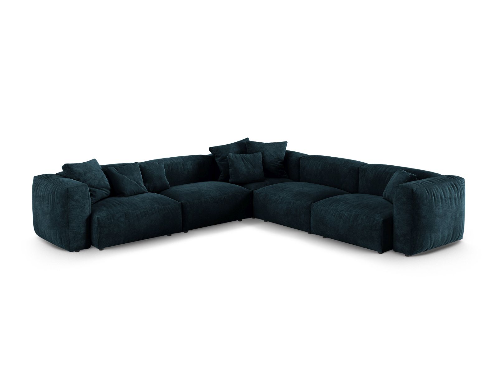 Velvet Symmetrical Modular Corner Sofa XL, "Martina", 5 Seats, 330x330x75