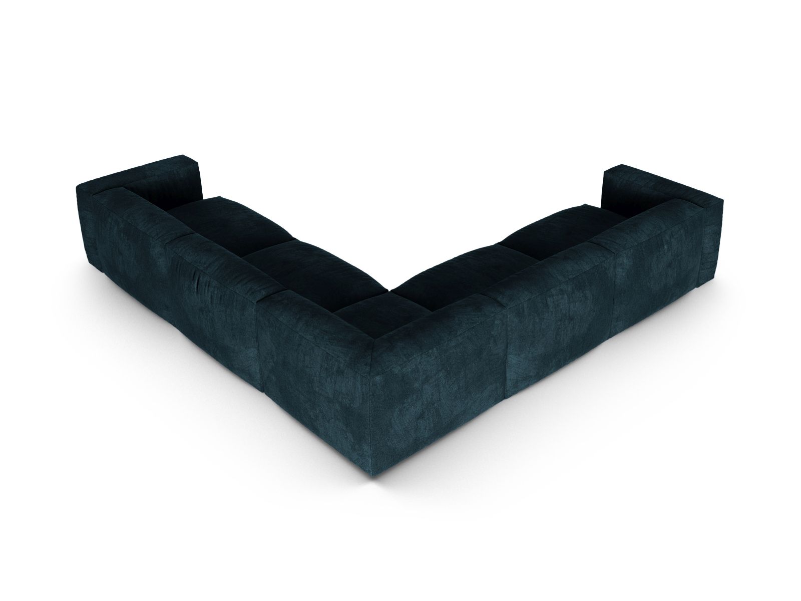 Velvet Symmetrical Modular Corner Sofa XL, "Martina", 5 Seats, 330x330x75