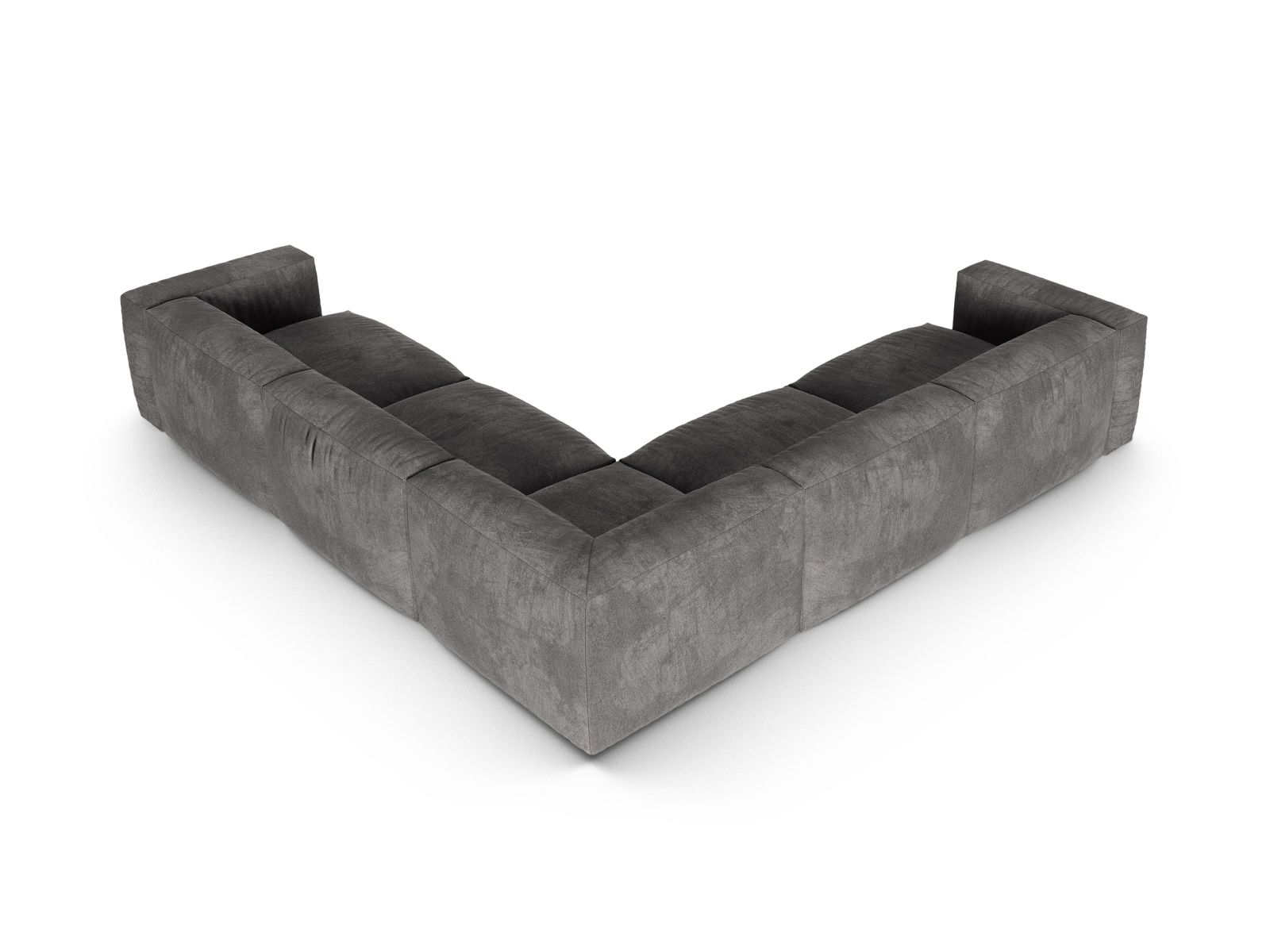 Velvet Symmetrical Modular Corner Sofa XL, "Martina", 5 Seats, 330x330x75