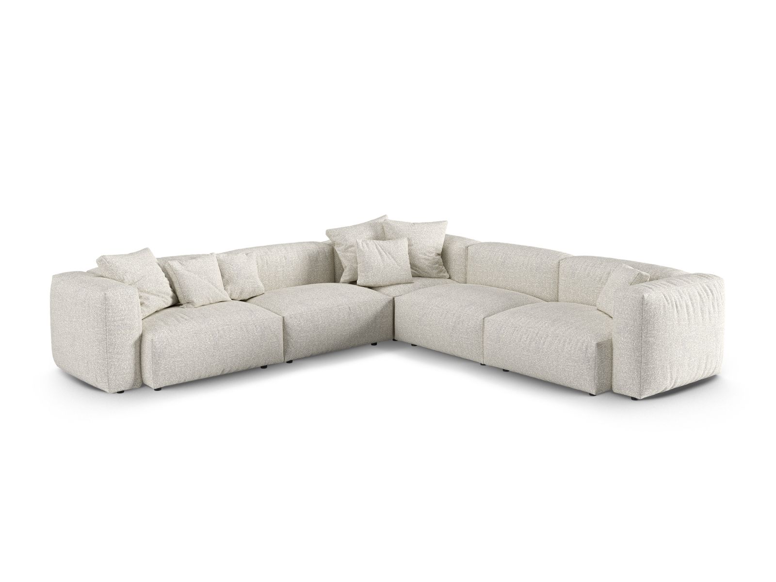 Boucle modular symmetrical corner sofa XL, "Martina", 5 Seats, 330x330x75
