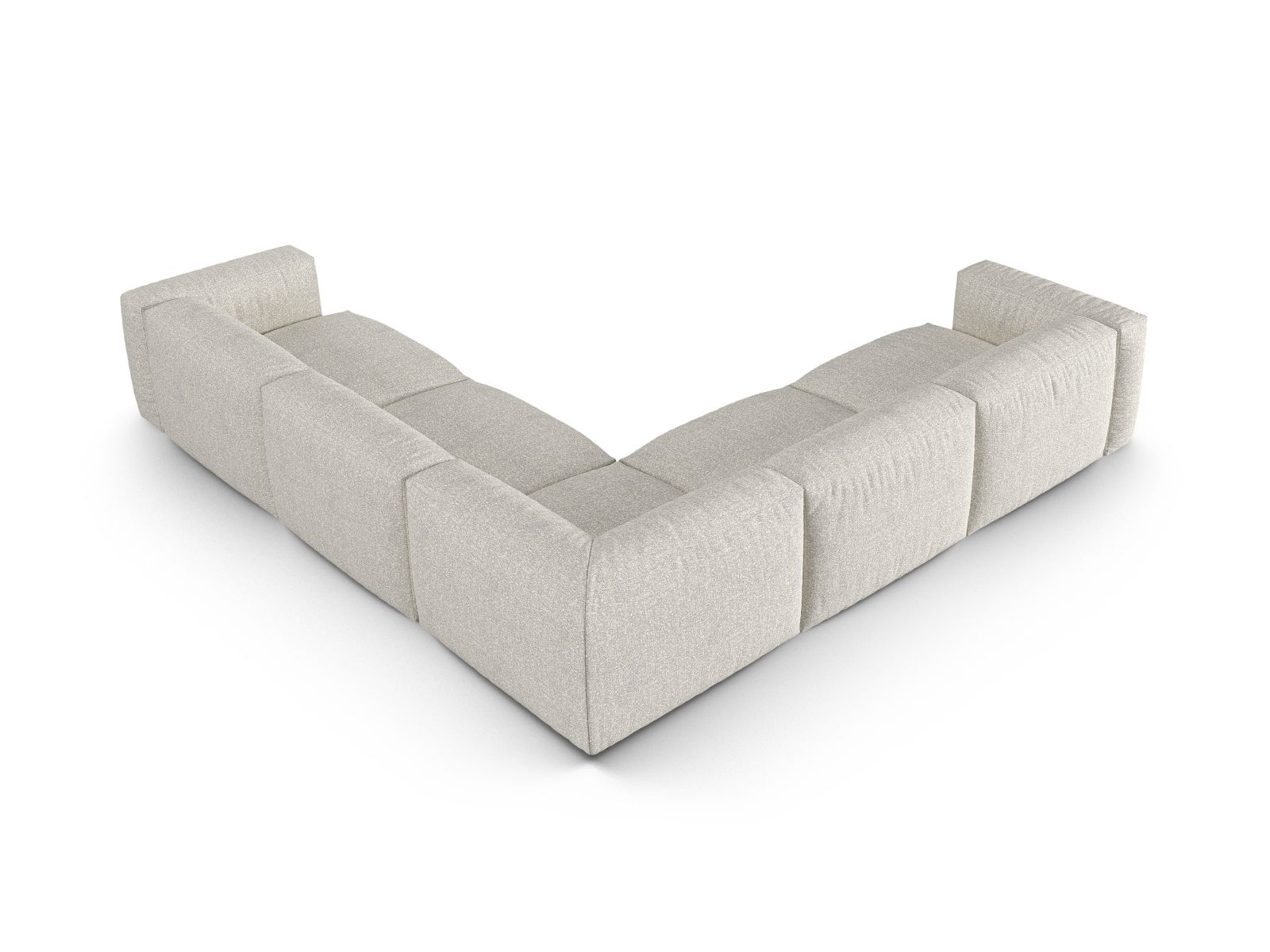 Boucle modular symmetrical corner sofa XL, "Martina", 5 Seats, 330x330x75