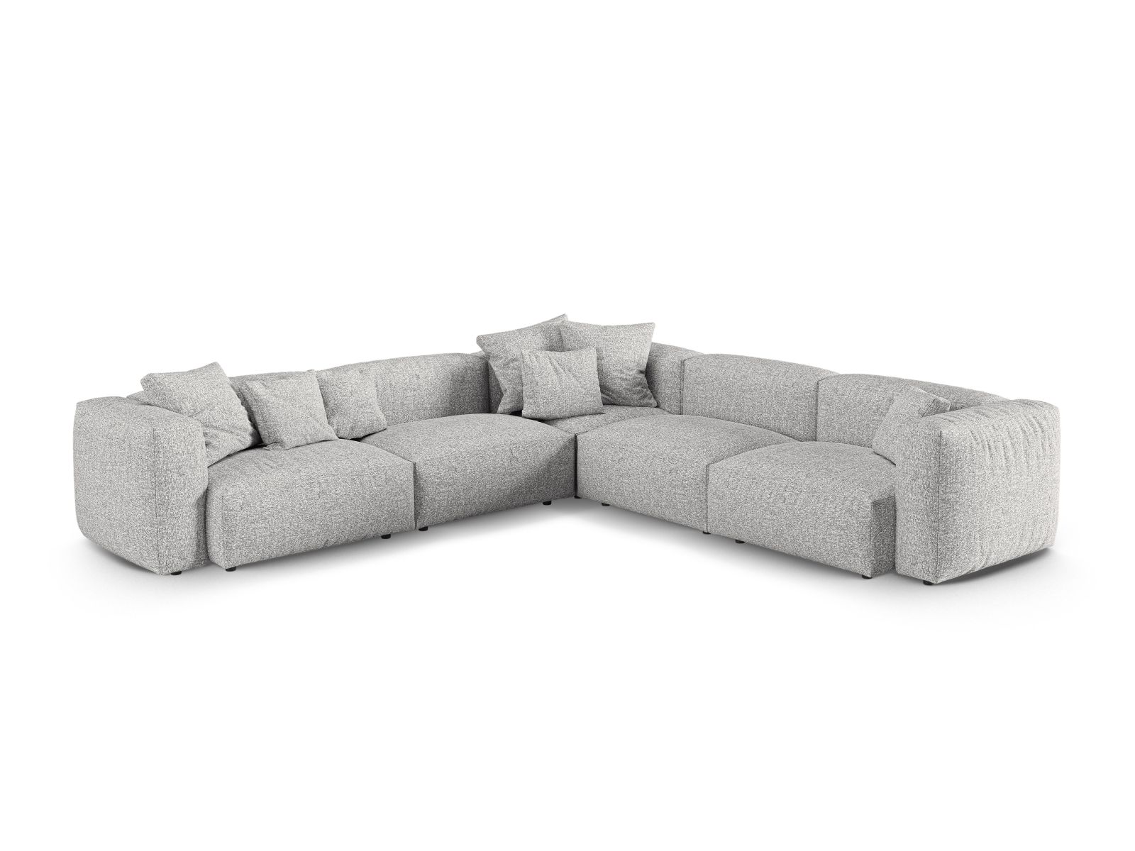 Boucle modular symmetrical corner sofa XL, "Martina", 5 Seats, 330x330x75