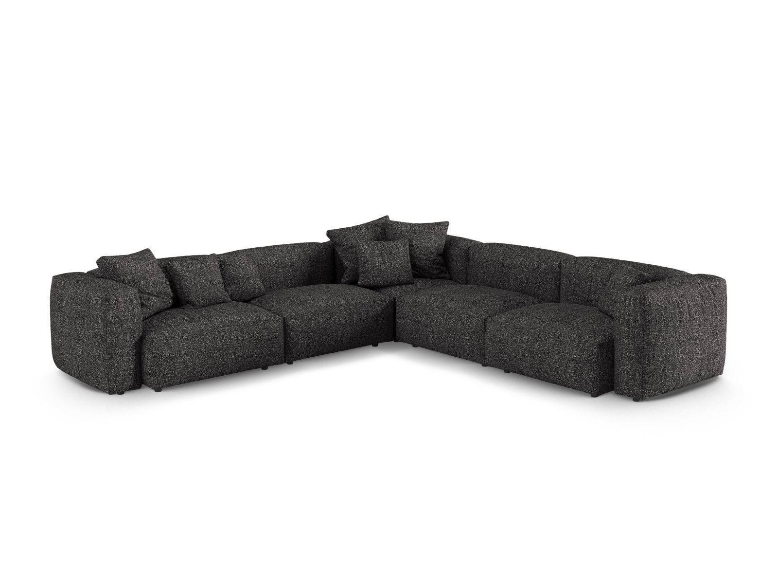 Boucle modular symmetrical corner sofa XL, "Martina", 5 Seats, 330x330x75