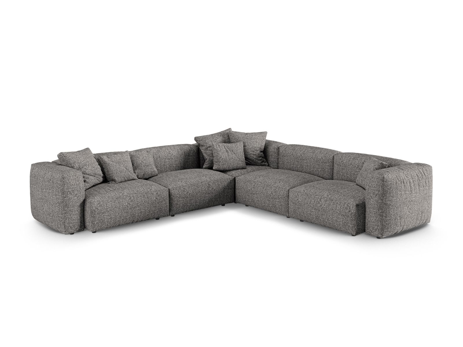 Boucle modular symmetrical corner sofa XL, "Martina", 5 Seats, 330x330x75