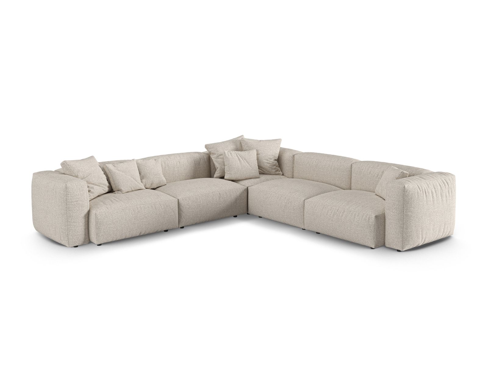 Boucle modular symmetrical corner sofa XL, "Martina", 5 Seats, 330x330x75