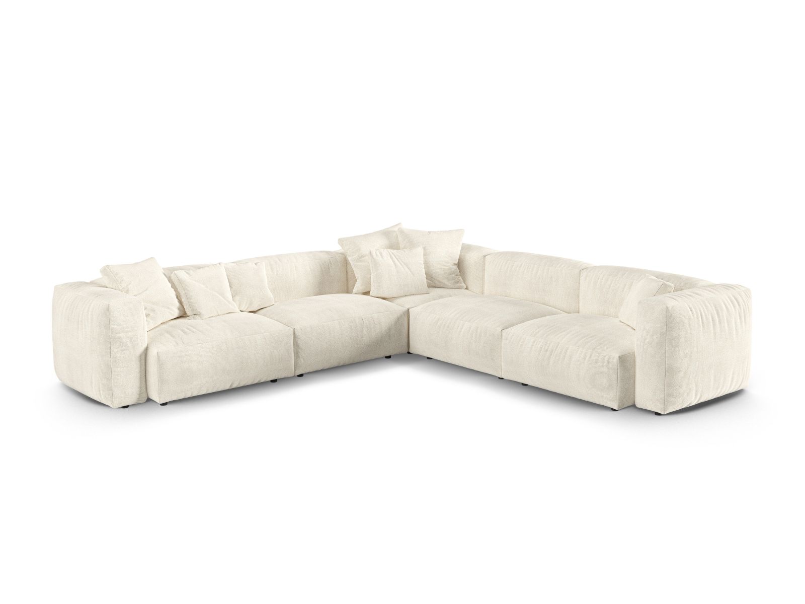 Boucle modular symmetrical corner sofa XL, "Martina", 5 Seats, 330x330x75