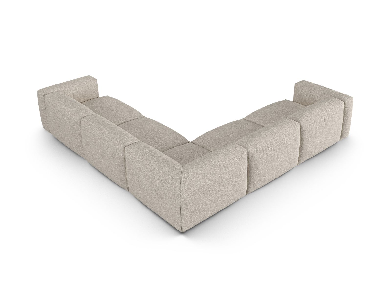 Boucle modular symmetrical corner sofa XL, "Martina", 5 Seats, 330x330x75