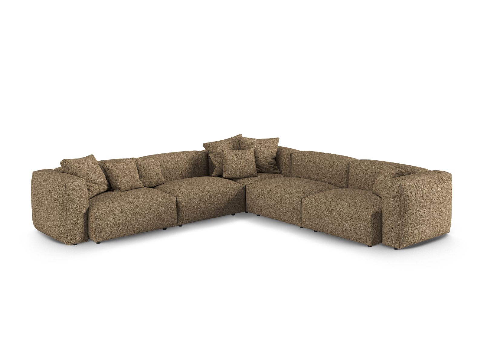 Boucle modular symmetrical corner sofa XL, "Martina", 5 Seats, 330x330x75