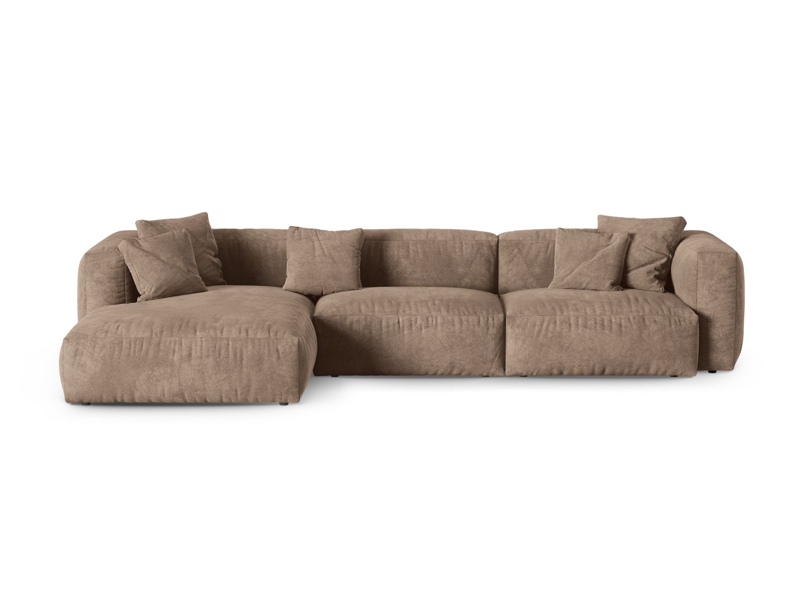 Velvet Modular Left Corner Sofa XL, "Martina", 3 Seats, 330x176x75