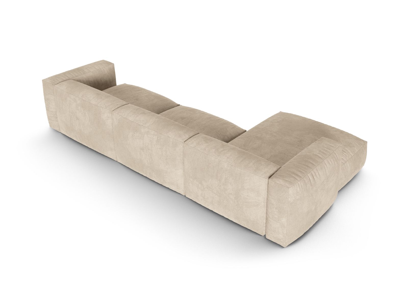 Velvet Modular Left Corner Sofa XL, "Martina", 3 Seats, 330x176x75