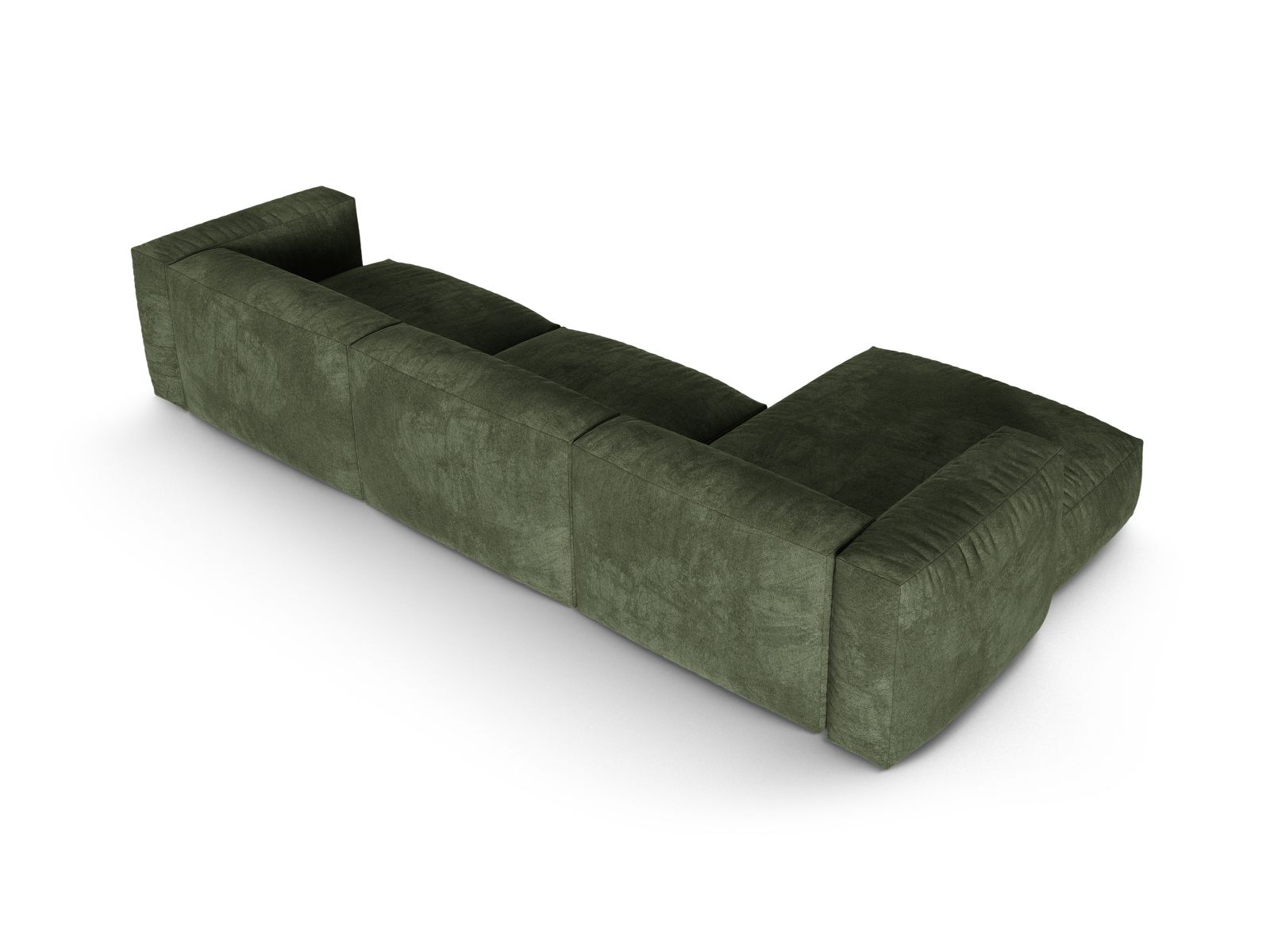 Velvet Modular Left Corner Sofa XL, "Martina", 3 Seats, 330x176x75
