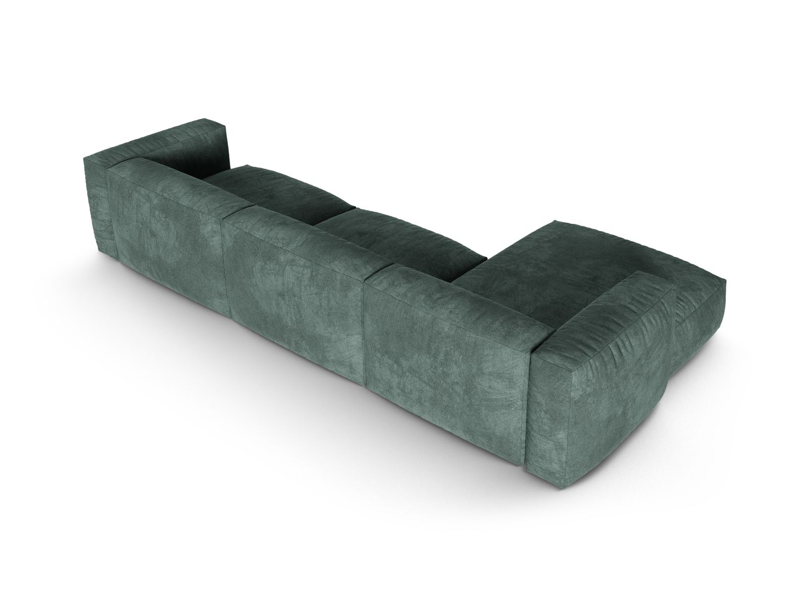 Velvet Modular Left Corner Sofa XL, "Martina", 3 Seats, 330x176x75