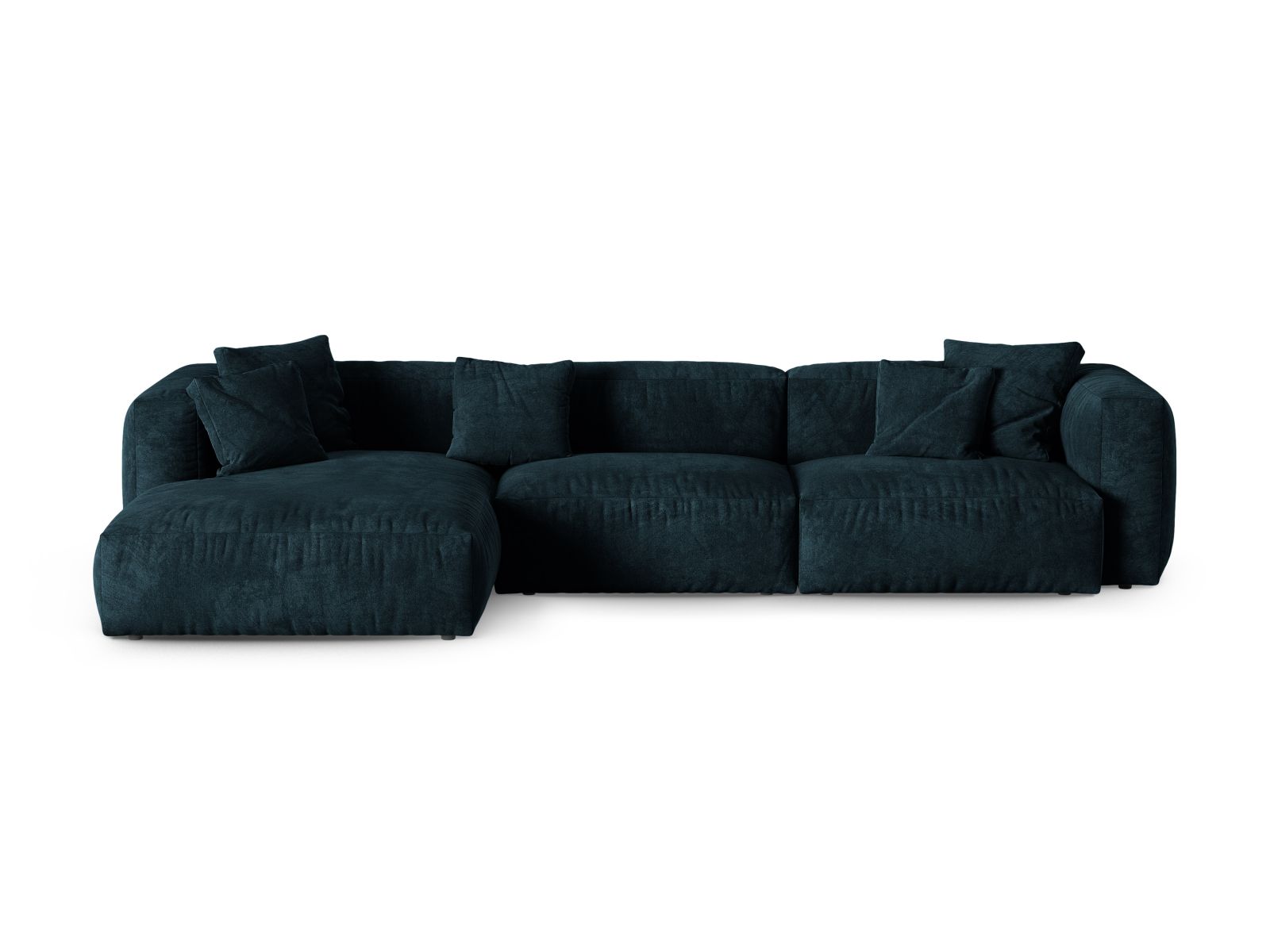 Velvet Modular Left Corner Sofa XL, "Martina", 3 Seats, 330x176x75