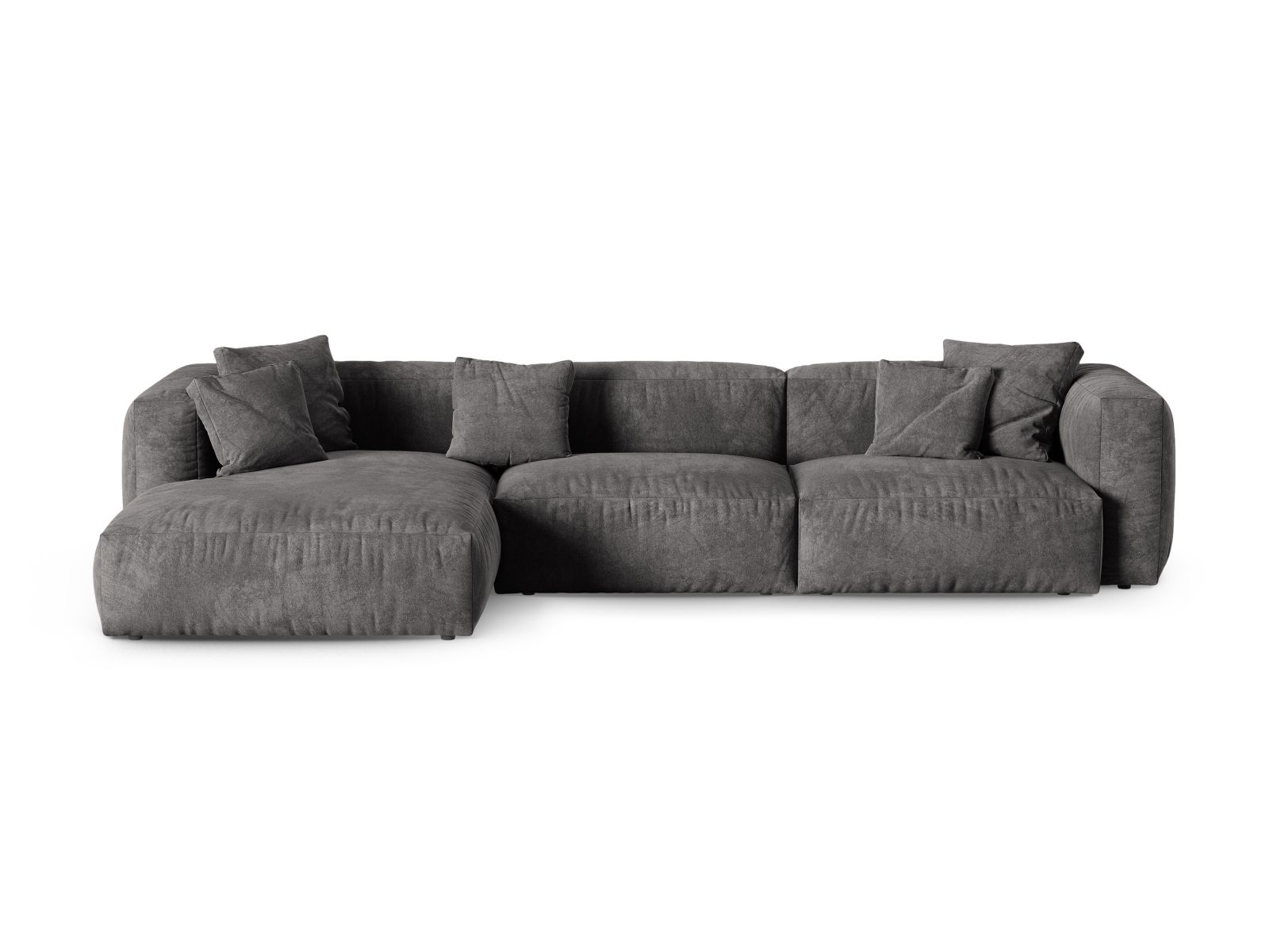 Velvet Modular Left Corner Sofa XL, "Martina", 3 Seats, 330x176x75