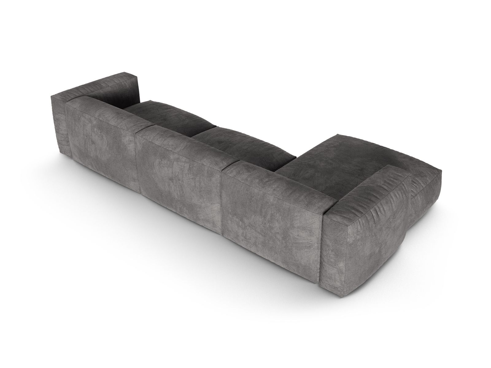 Velvet Modular Left Corner Sofa XL, "Martina", 3 Seats, 330x176x75