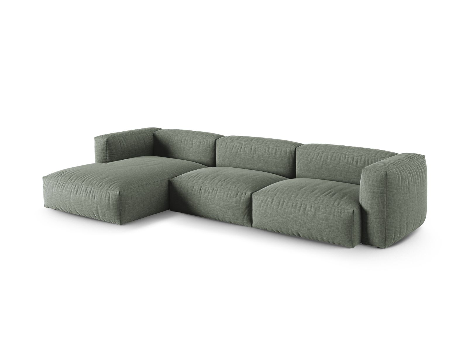 Modular Left Corner Sofa XL, "Martina", 3 Seats, 330x176x75