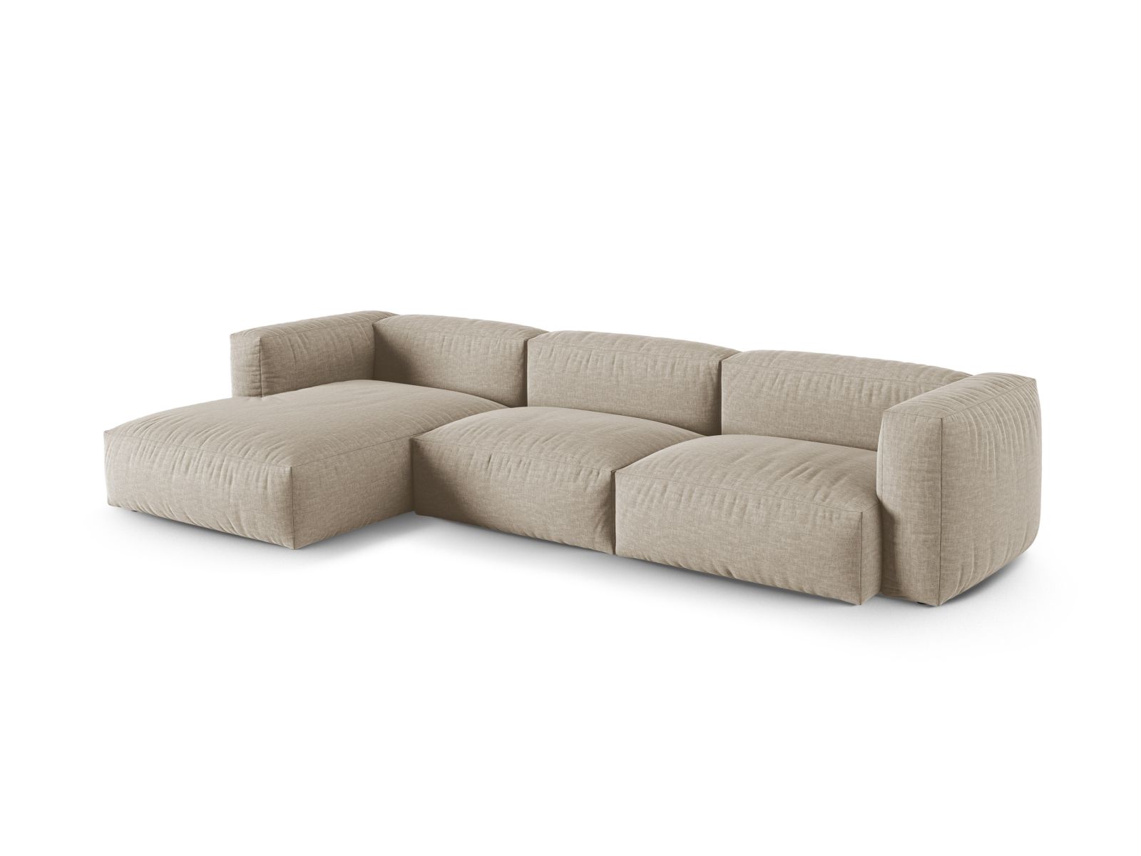 Modular Left Corner Sofa XL, "Martina", 3 Seats, 330x176x75