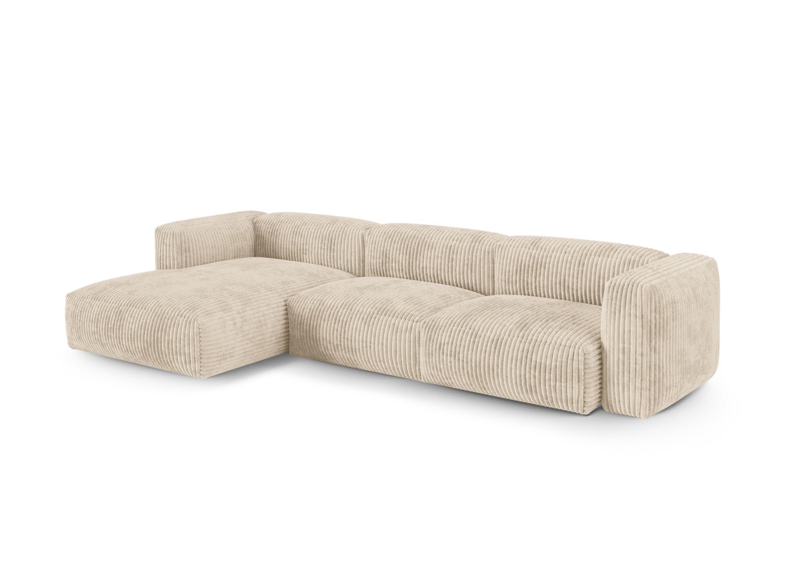 Modular Left Corner Sofa XL, "Martina", 3 Seats, 330x176x75