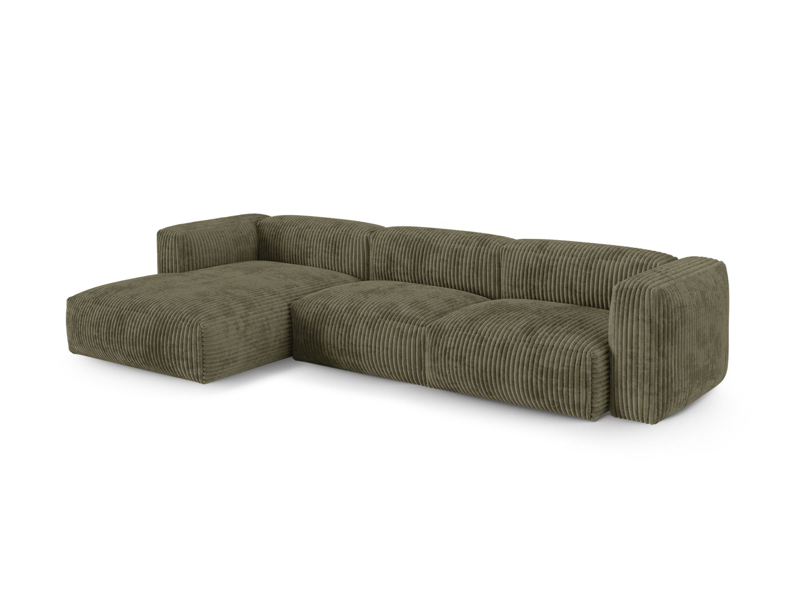 Modular Left Corner Sofa XL, "Martina", 3 Seats, 330x176x75