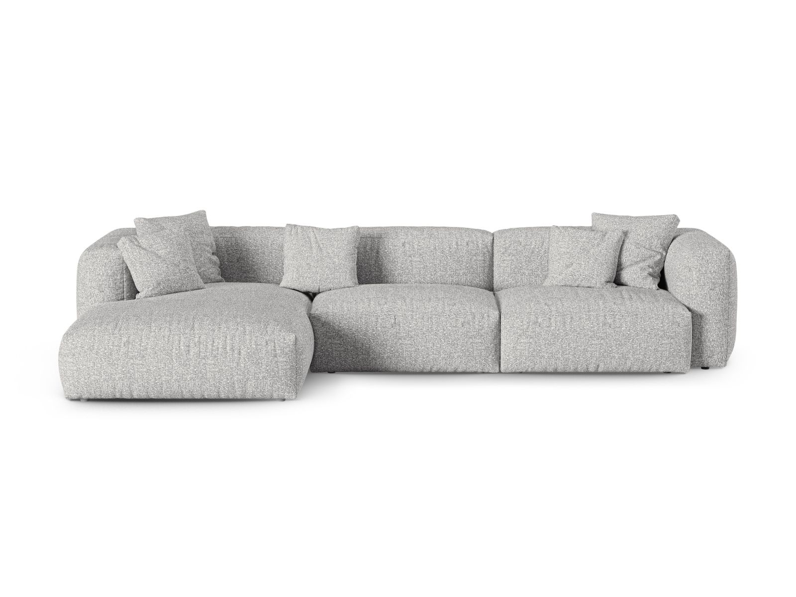 Boucle Modular Left Corner Sofa XL, "Martina", 3 Seats, 330x176x75
