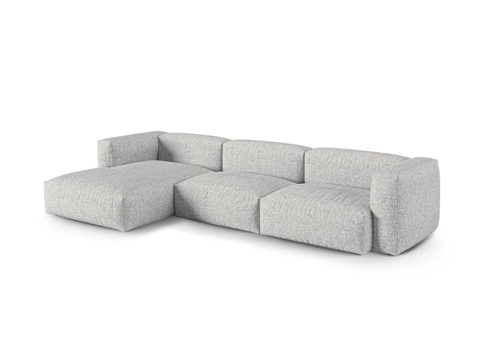Boucle Modular Left Corner Sofa XL, "Martina", 3 Seats, 330x176x75