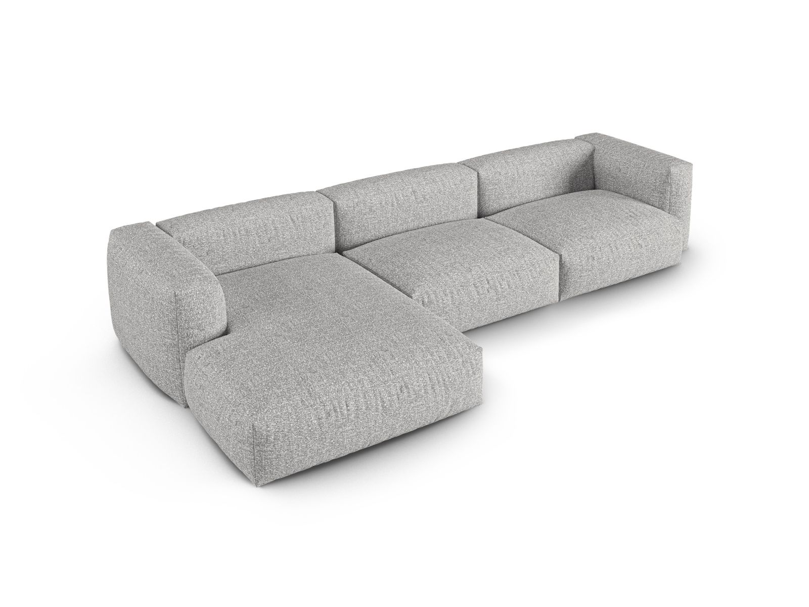 Boucle Modular Left Corner Sofa XL, "Martina", 3 Seats, 330x176x75