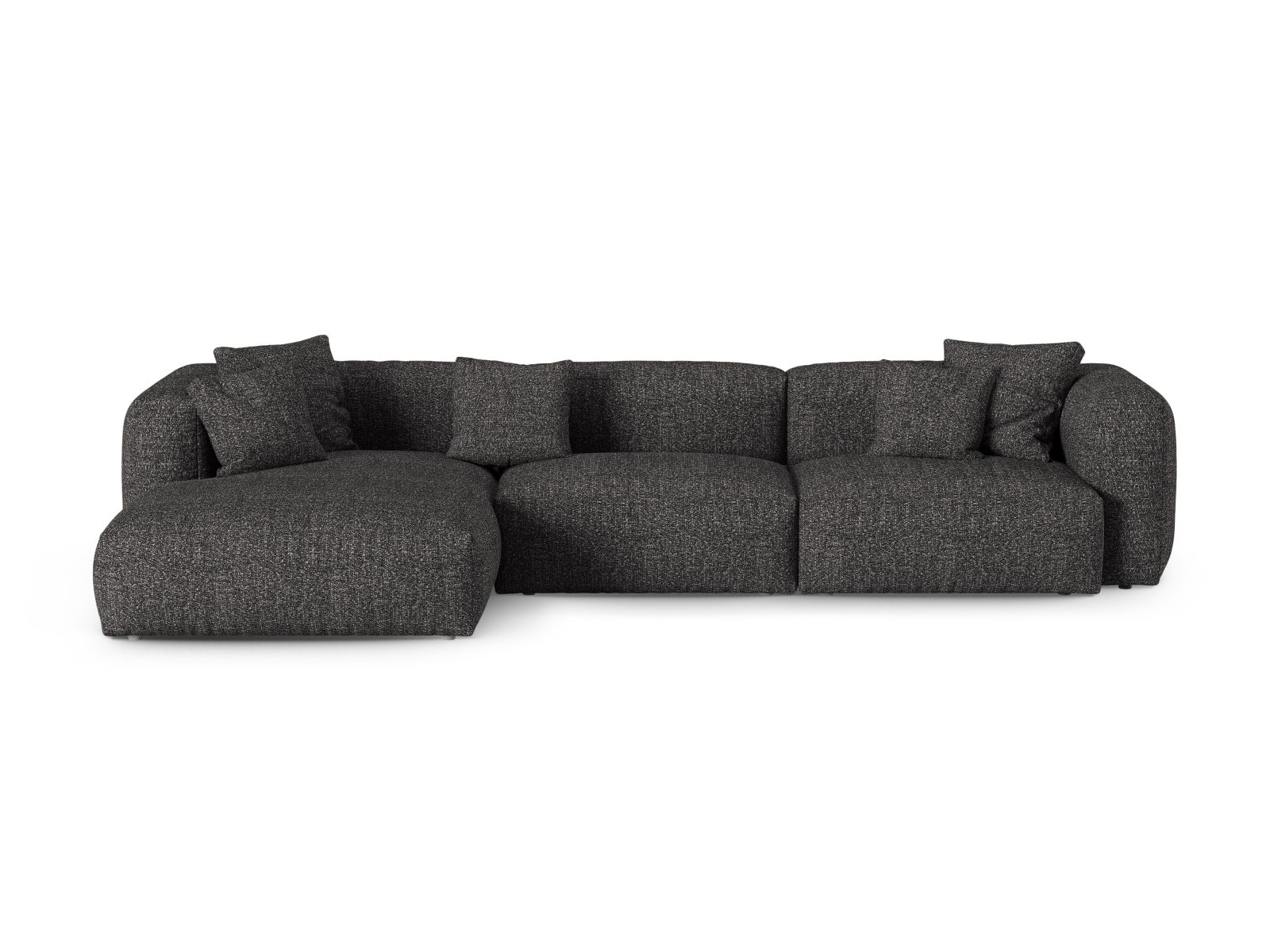 Boucle Modular Left Corner Sofa XL, "Martina", 3 Seats, 330x176x75