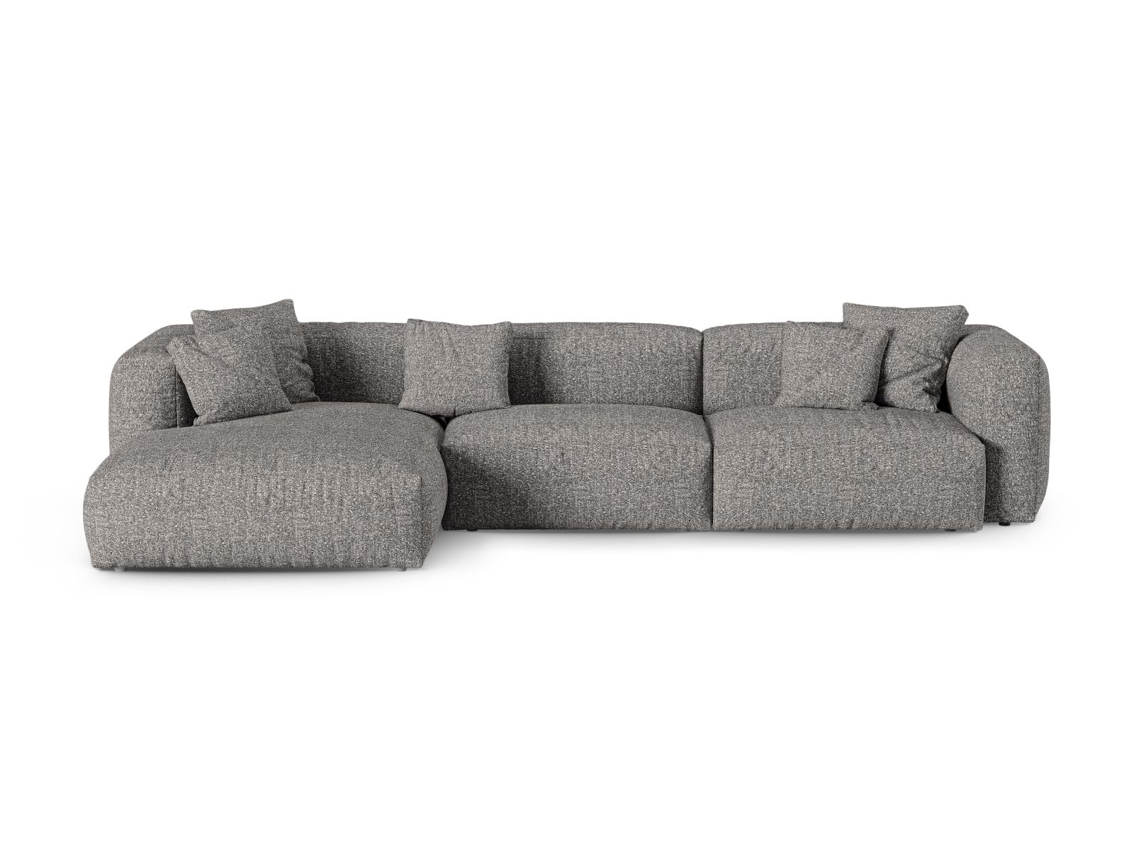 Boucle Modular Left Corner Sofa XL, "Martina", 3 Seats, 330x176x75