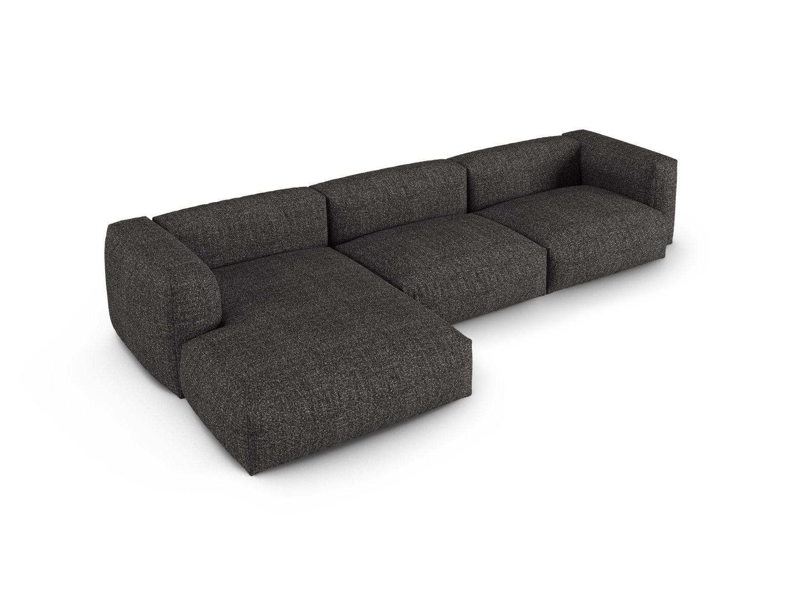 Boucle Modular Left Corner Sofa XL, "Martina", 3 Seats, 330x176x75