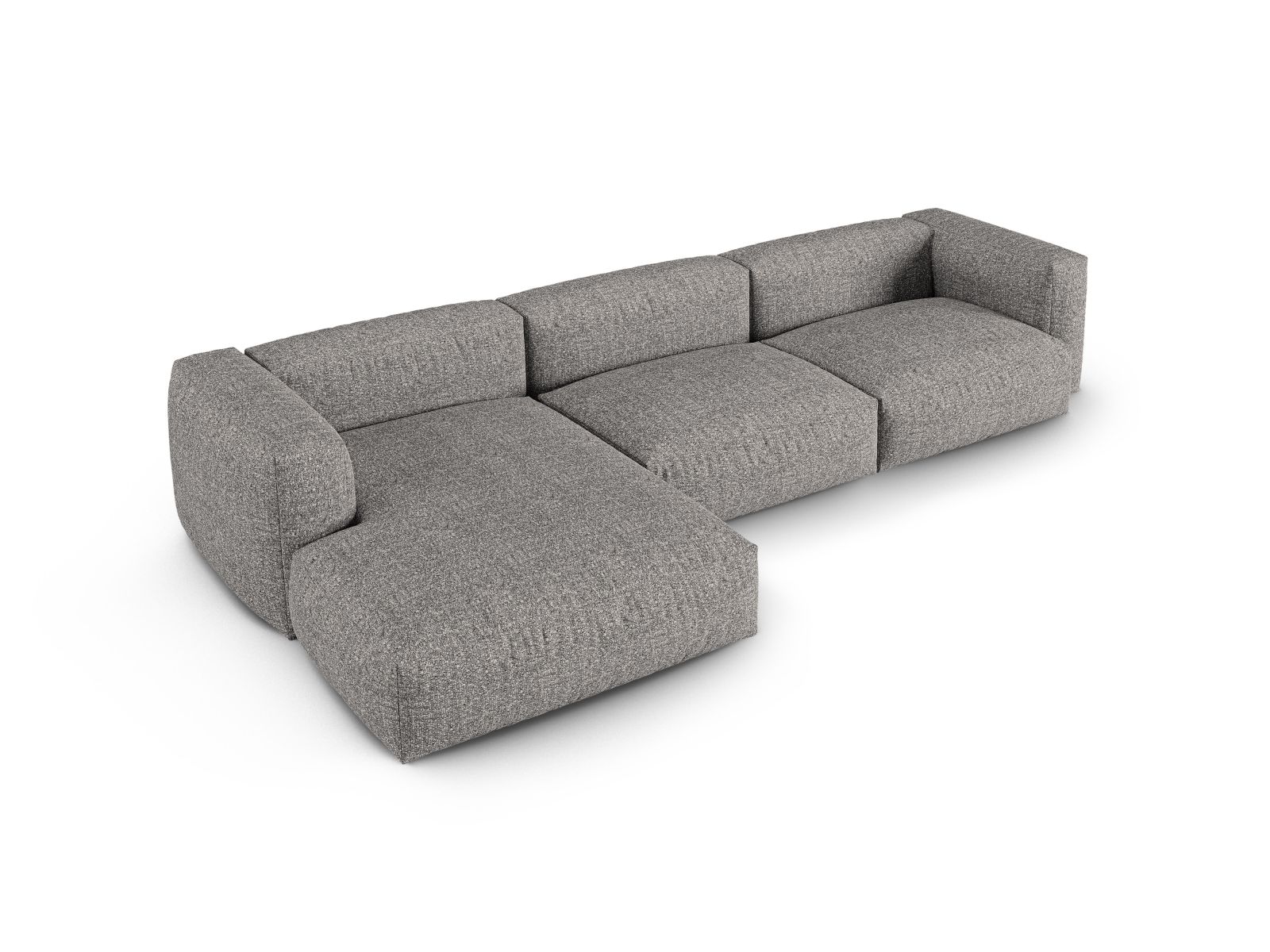 Boucle Modular Left Corner Sofa XL, "Martina", 3 Seats, 330x176x75