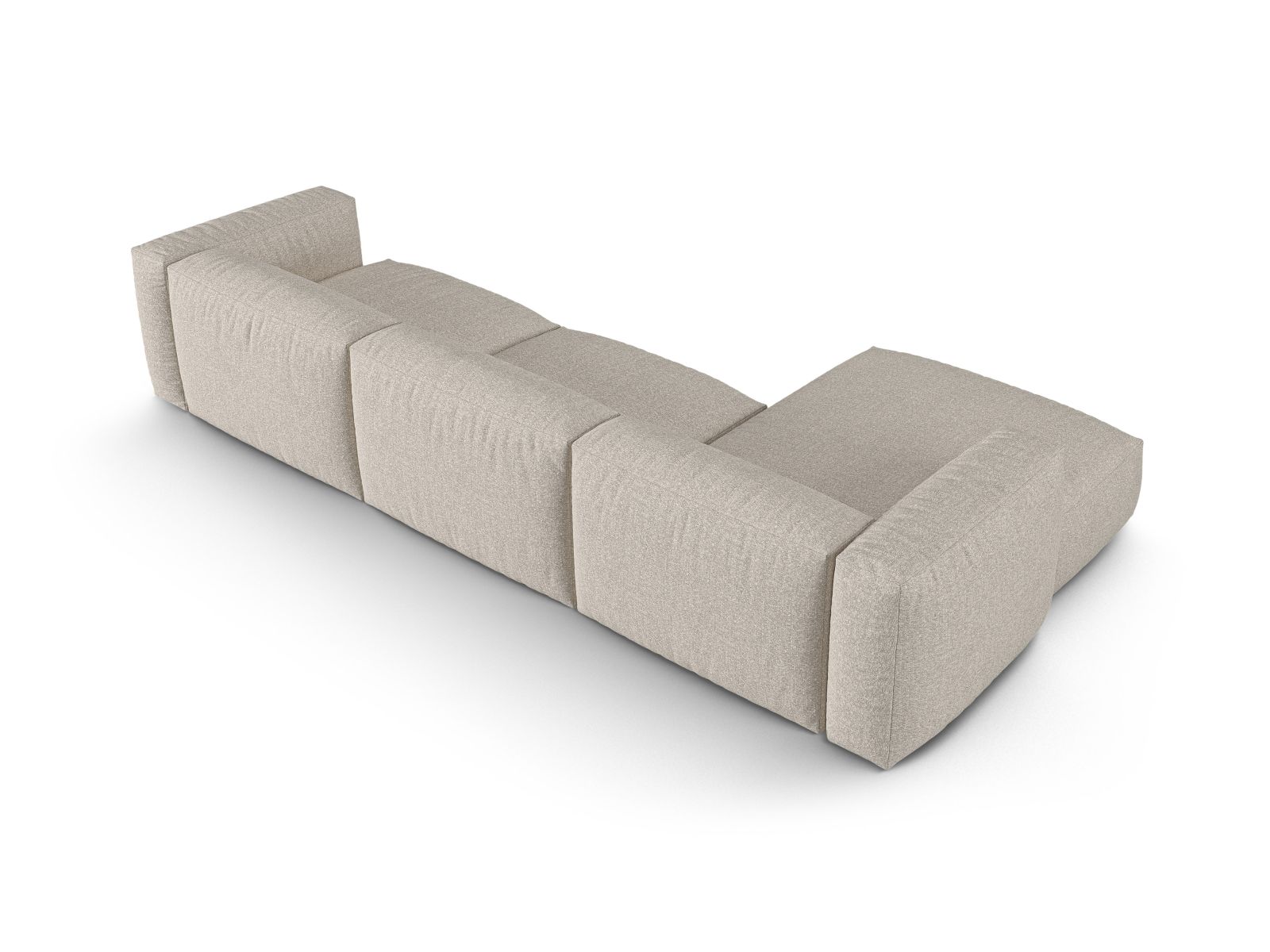 Boucle Modular Left Corner Sofa XL, "Martina", 3 Seats, 330x176x75