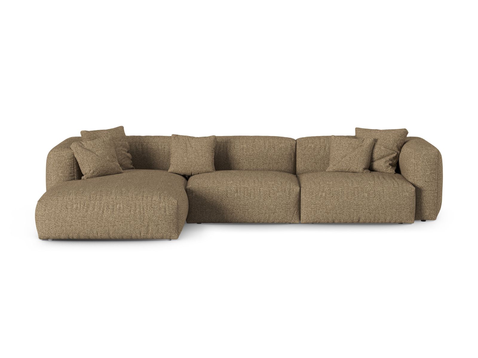 Boucle Modular Left Corner Sofa XL, "Martina", 3 Seats, 330x176x75