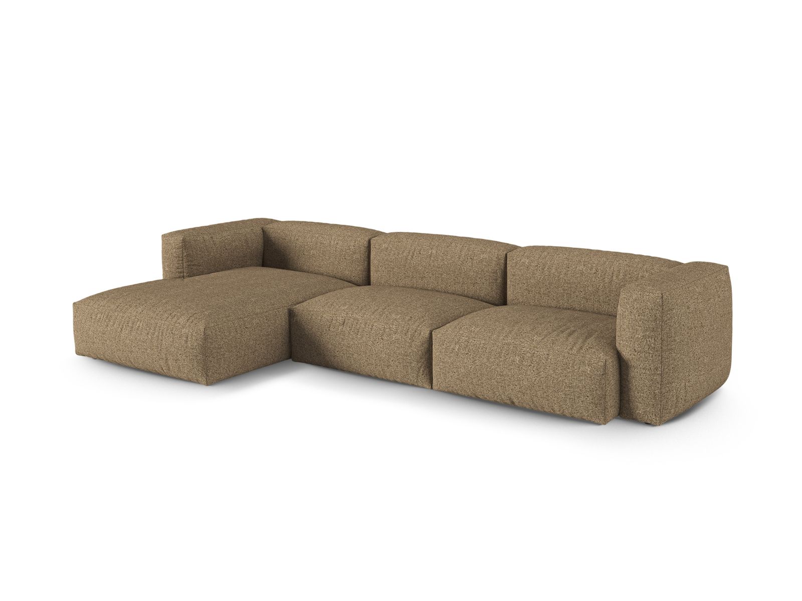 Boucle Modular Left Corner Sofa XL, "Martina", 3 Seats, 330x176x75