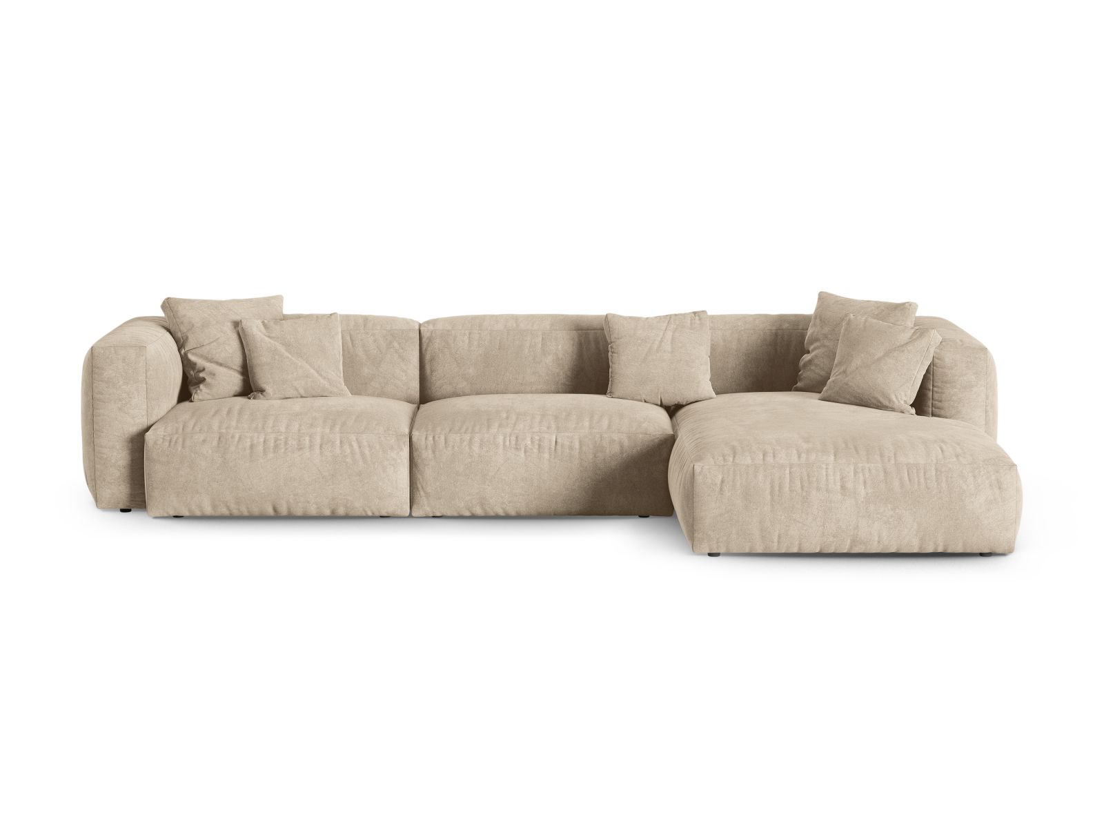 Velvet Modular Right Corner Sofa XL, "Martina", 3 Seats, 330x176x75