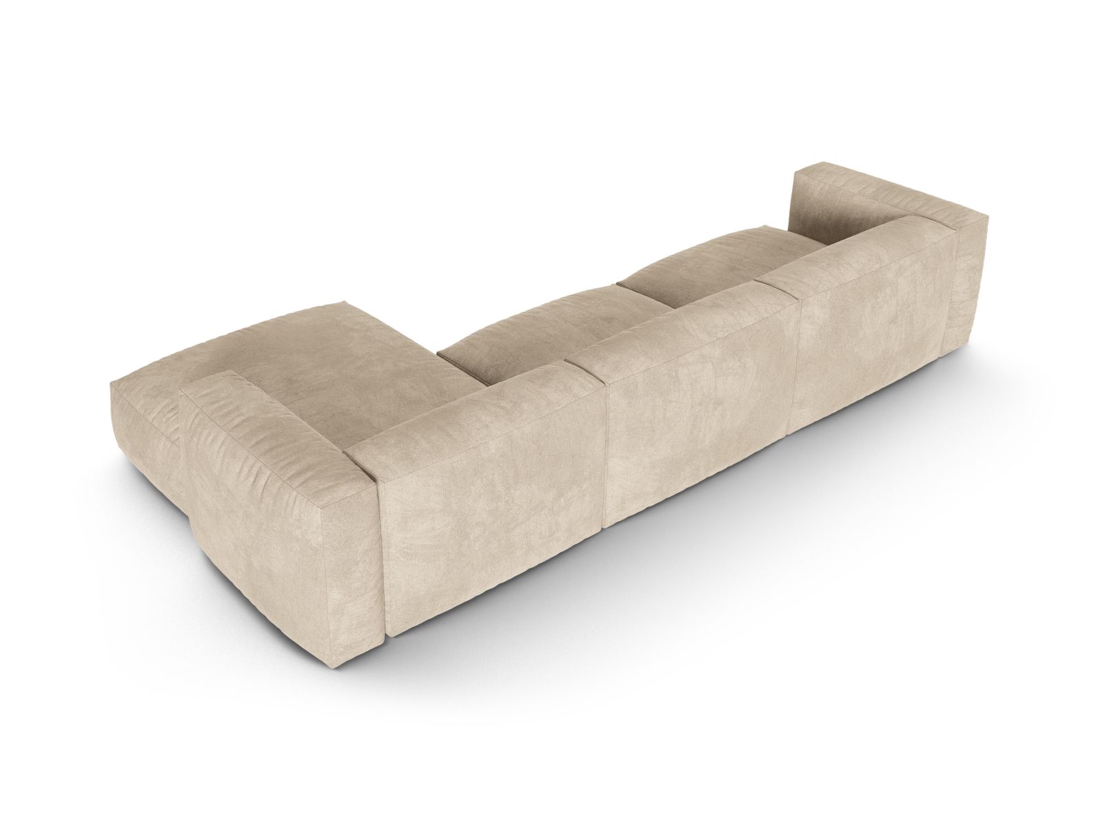 Velvet Modular Right Corner Sofa XL, "Martina", 3 Seats, 330x176x75