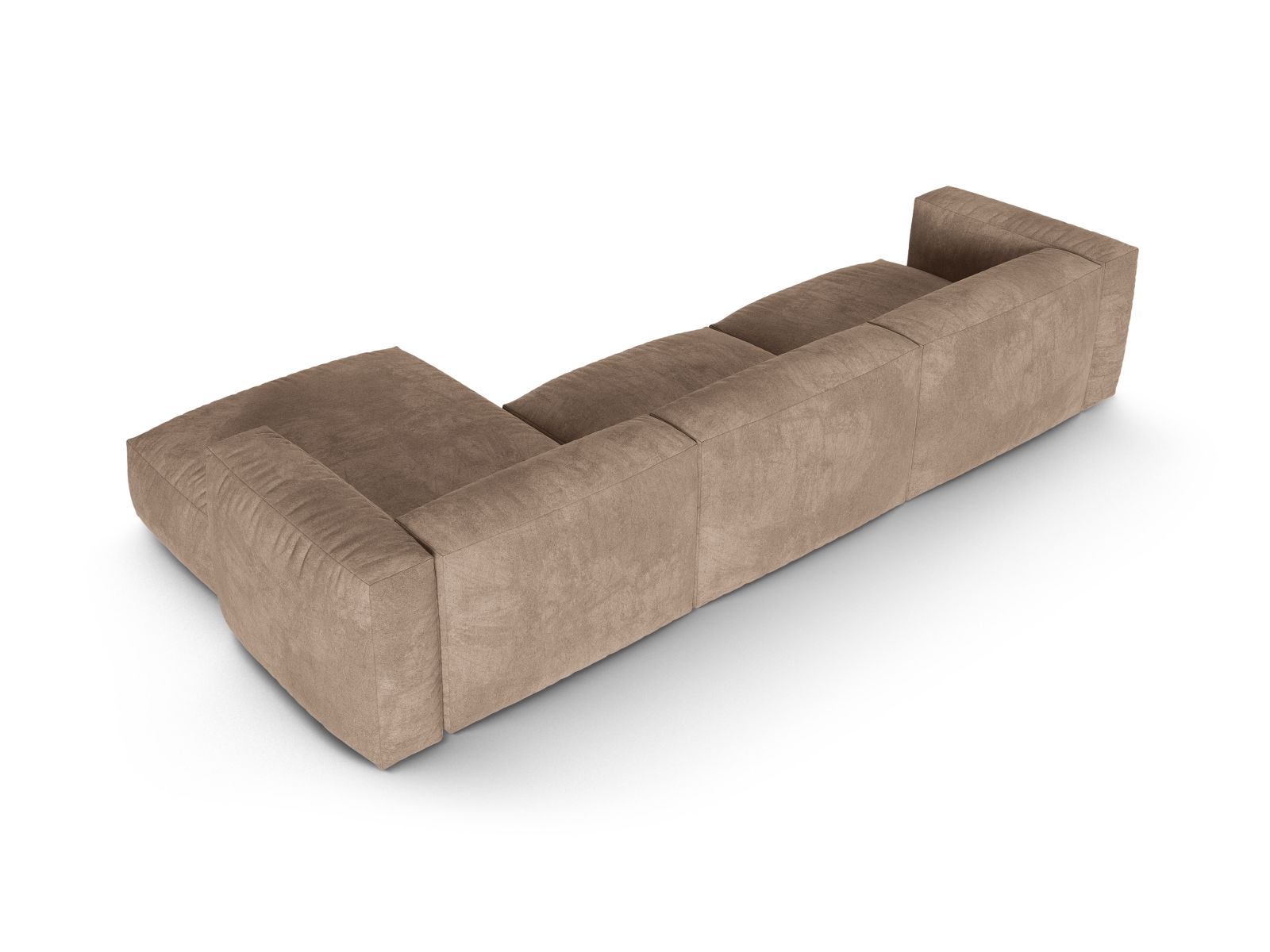 Velvet Modular Right Corner Sofa XL, "Martina", 3 Seats, 330x176x75
