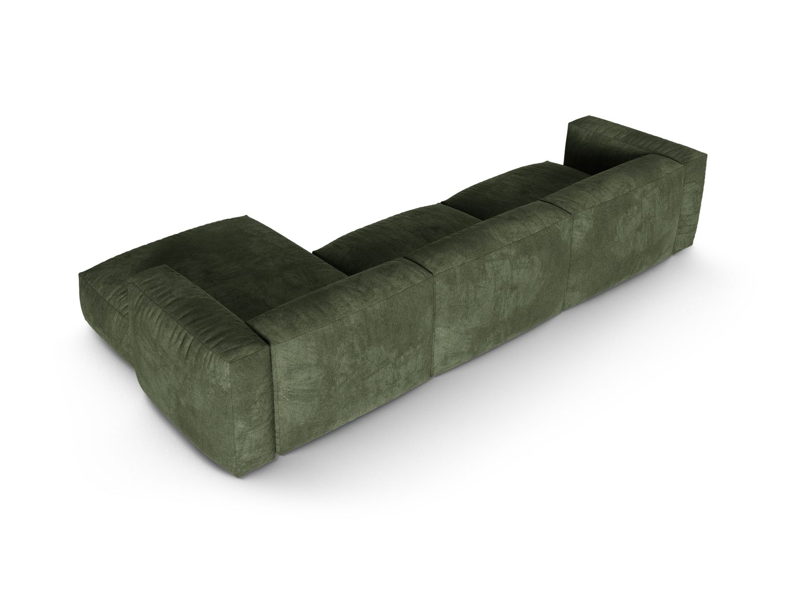 Velvet Modular Right Corner Sofa XL, "Martina", 3 Seats, 330x176x75